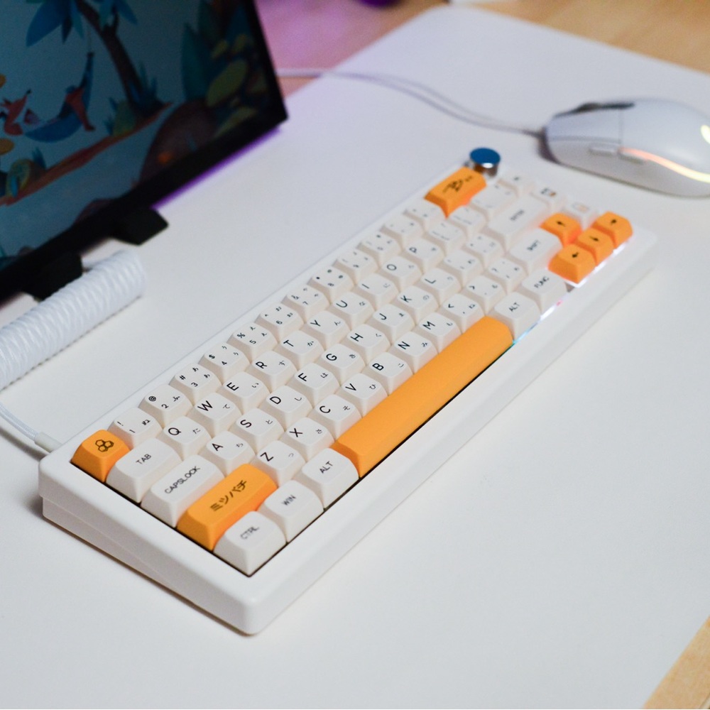 Custom modded mechanical keyboard GMK67 65% Lubed Switches thocky hot-swap RGB